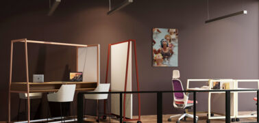 MARO_Wariant - Meeting Place, Mobile Wall, Desk with low partitions